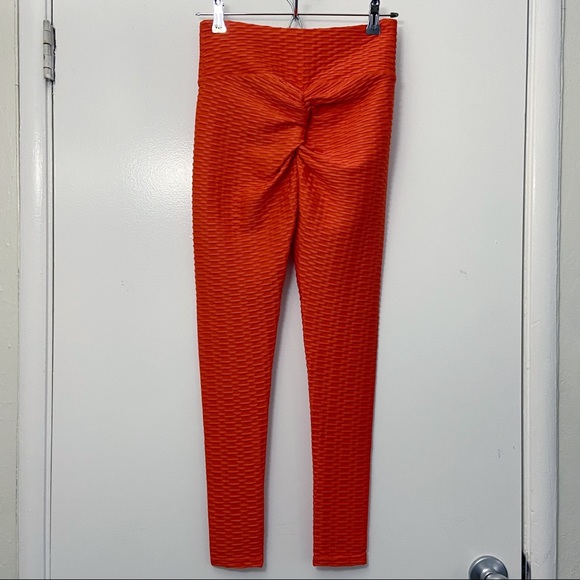 TikTok Butt Leggings Red Orange Small - Picture 3 of 7